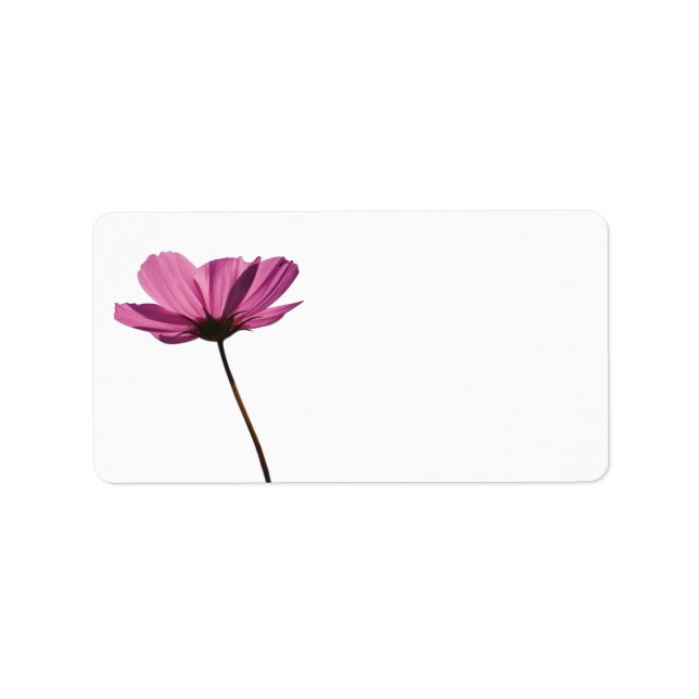 Étiquette simple à fleurs roses (Devant)
