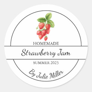 Étiquette simple à la confiture de fraises maison