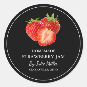 Étiquette simple à la confiture de fraises maison