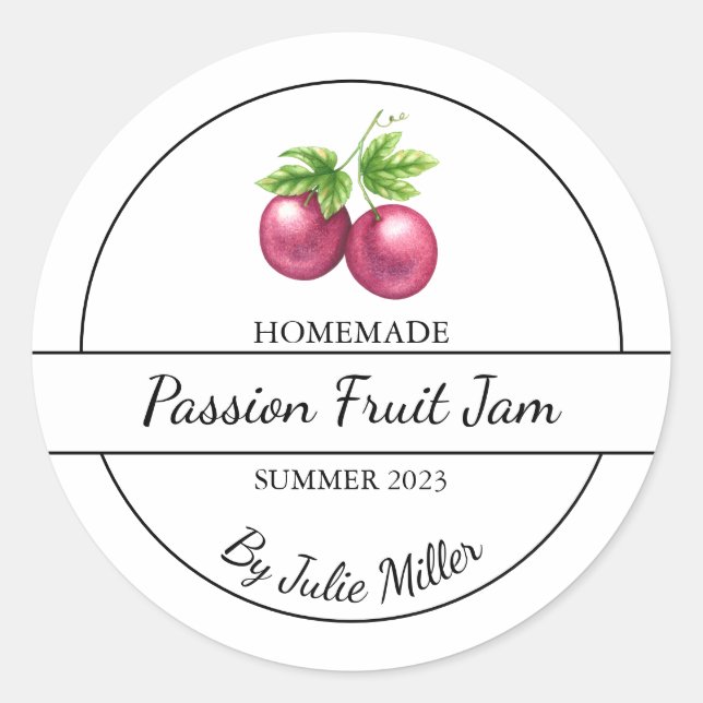 Étiquette simple à la confiture de fruits de Passi (Devant)