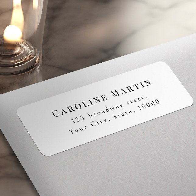 Étiquette Simple Adresse de Retour de Typographie de Script  (Simple Graceful Script Typography Return Address Label)