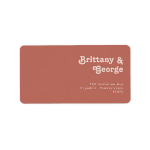 Étiquette Simple Adresse de Retour RSVP Mariage Rose Rétro A