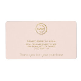 Étiquette Simple Ajouter Votre Logo Blush Gold Adresse de re