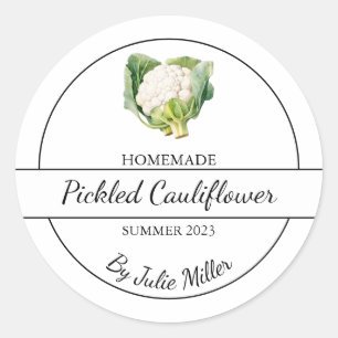 Étiquette simple au chou-fleur cueilli maison