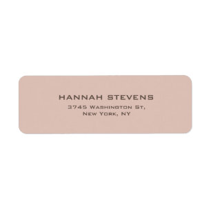 Étiquette Simple Beige rose clair élégant moderne