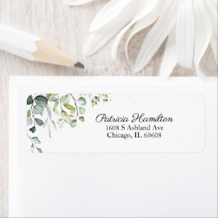 Étiquette Simple Belle Aquarelle Eucalyptus Vert La