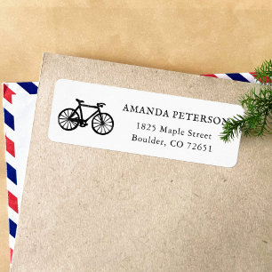 Étiquette Simple Bicycle Cyclisme Motif Adresse de retour