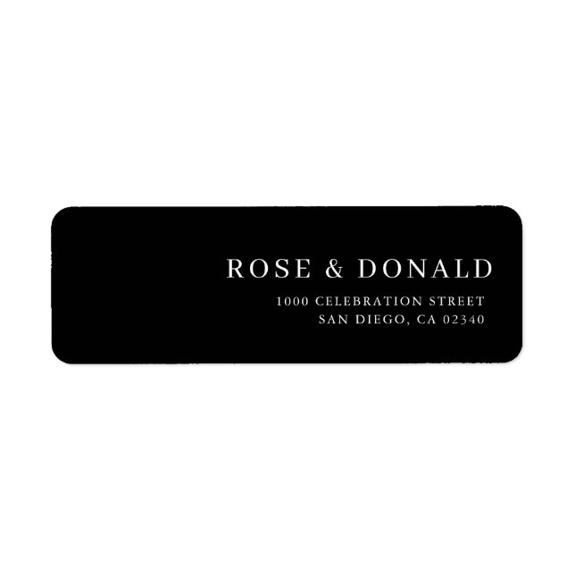 Étiquette Simple black minimal custom wedding address label (Devant)