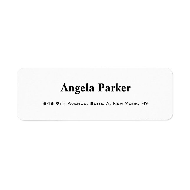 Étiquette Simple Blanc Simple Professionnel Moderne (Devant)