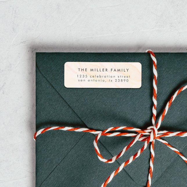 Étiquette Simple Blush Pink Aquarelle Famille Adresse de ret (Créateur téléchargé)