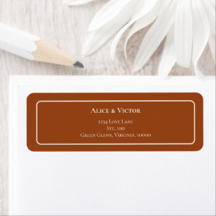 Étiquette Simple Boho Terracotta Mariage Adresse de retour