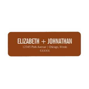 Étiquette Simple Boho Terracotta Typographie Adresse du Mari