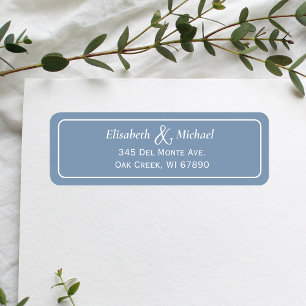Étiquette Simple classique Dusty Blue Mariage Adresse de ret