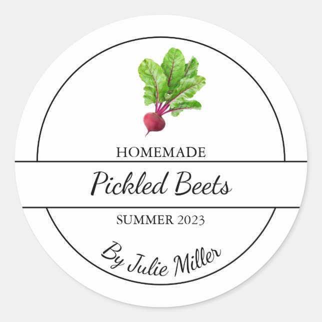 Étiquette simple de betteraves cuites maison (Devant)