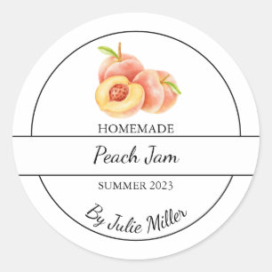 Étiquette simple de confiture de pêche maison