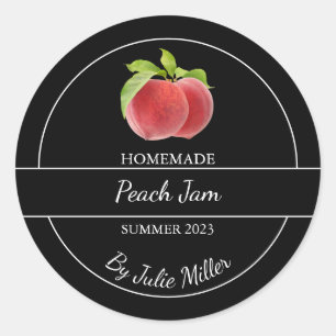 Étiquette simple de confiture de pêche maison