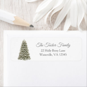 Étiquette Simple Elegant Christmas Tree Party Invitation