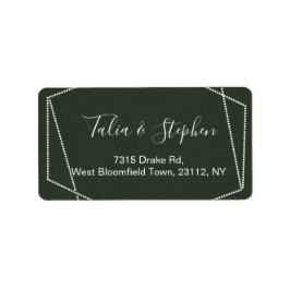 Étiquette Simple Elegant Green Wedding RSVP Adresse de retou