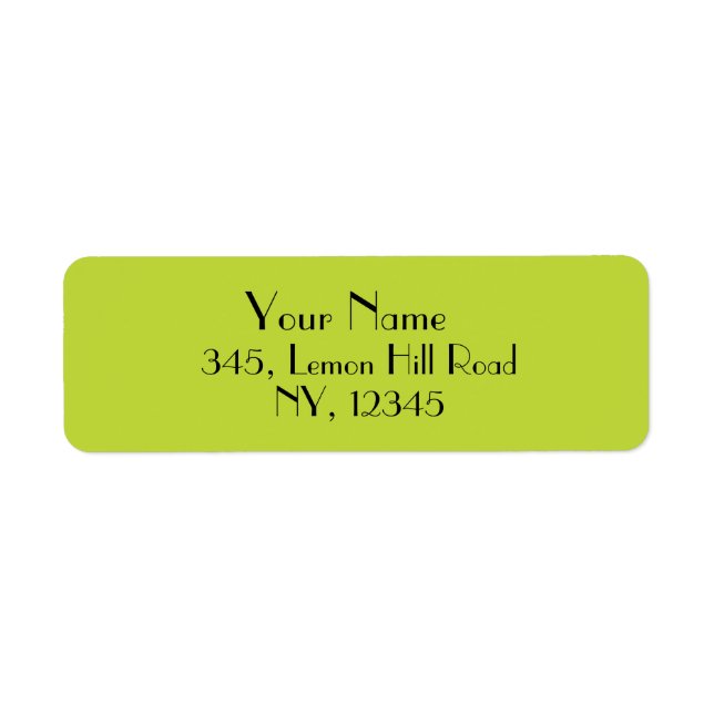 Étiquette Simple Elegant Solid Lime Green (Devant)