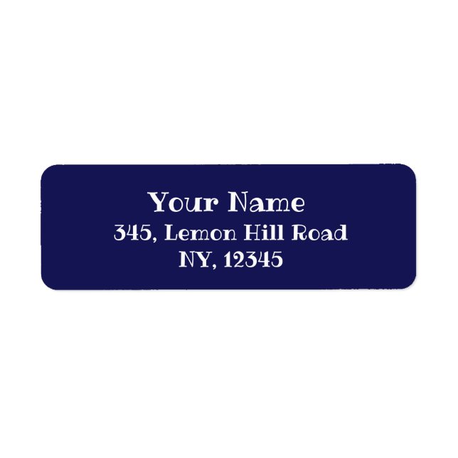 Étiquette Simple Elegant Solid Navy Bleu (Devant)