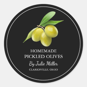 Étiquette simple en olive cuite maison