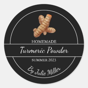 Étiquette simple en poudre Turmeric fait maison