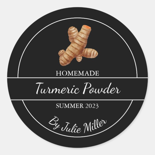 Étiquette simple en poudre Turmeric fait maison (Devant)