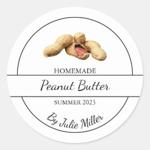 Étiquette simple fait maison de beurre d'arachide