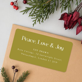 Étiquette Simple Green Christmas Holiday Return Address