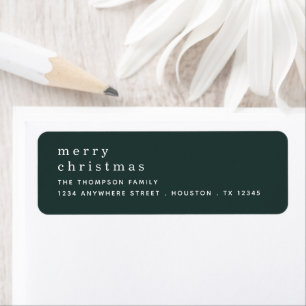 Étiquette Simple Green White Joyeux Noël Adresse de retour