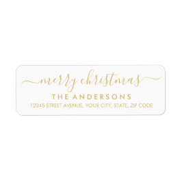 Étiquette Simple Joyeux Noël Or Jour férié