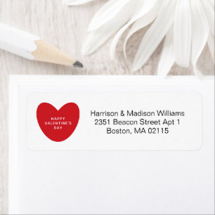 Étiquette Simple mignon coeur rouge Valentine's Day adresse