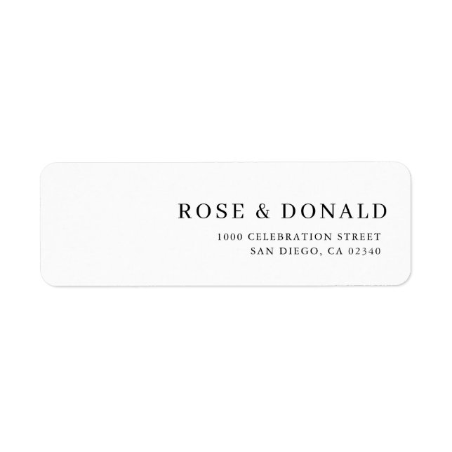 Étiquette Simple minimal custom wedding address label (Devant)
