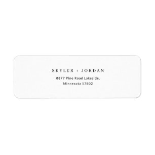 Étiquette Simple Minimaliste Moderne Mariage Adresse de reto