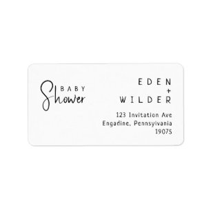 Étiquette Simple Modern Baby shower RSVP Adresse de retour