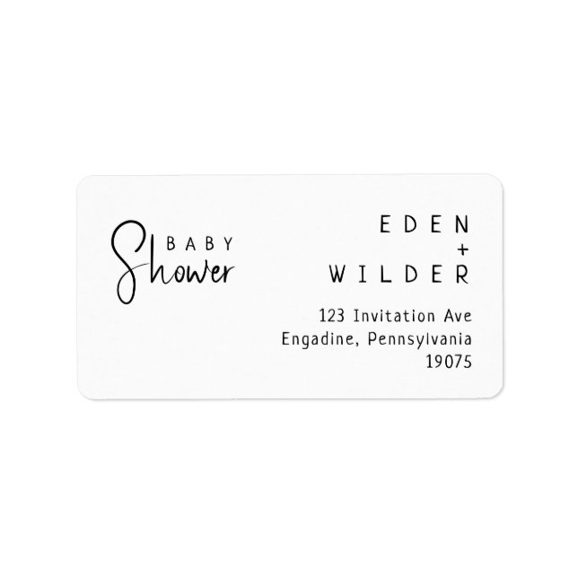 Étiquette Simple Modern Baby shower RSVP Adresse de retour (Devant)