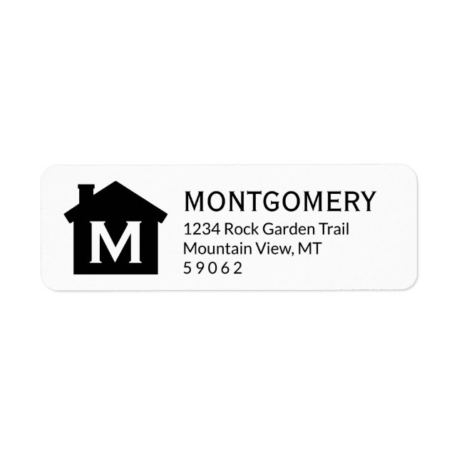 Étiquette Simple Modern Home Élégant Monogramme Adresse de r (Devant)