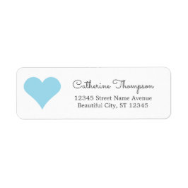 Étiquette Simple Moderne Blue Aqua Heart Girl Script Nom