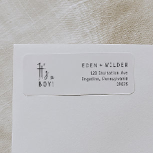 Étiquette Simple moderne Neutre C'est un garçon Adresse de r