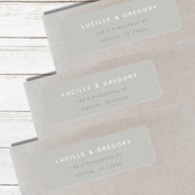 Simple Moderne Personnalisé | Gris | Adresse de l'