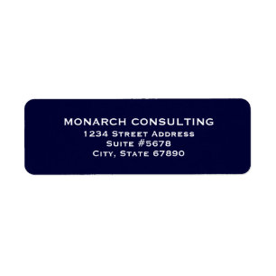 Étiquette Simple Navy Blue and White Business Adresse de ret