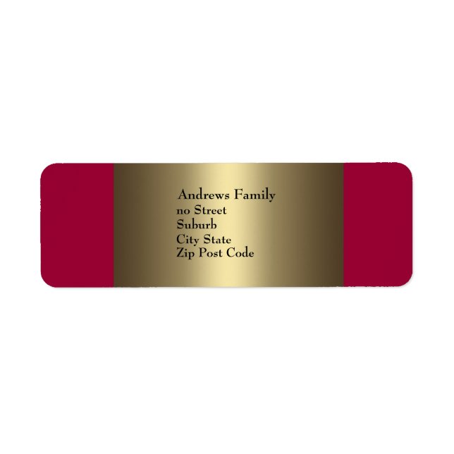 Étiquette Simple Plum & Bronze (Devant)