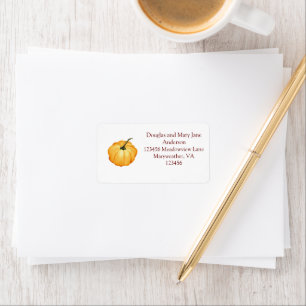 Étiquette Simple pumpkin water color Return Address Label