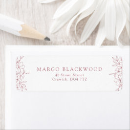 Étiquette Simple romantique rose cerisier Blossom Adresse de