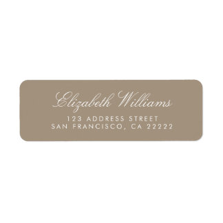 Étiquette Simple Tan Beige Élégant Chic Adresse de retour La