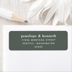 Étiquette Simple Typography Minimalist Modern Sage Wedding I