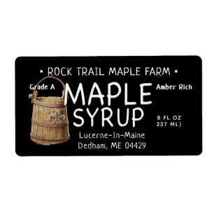 Étiquette Sirop d'érable avec seau sap Vintage Fleur de Lis