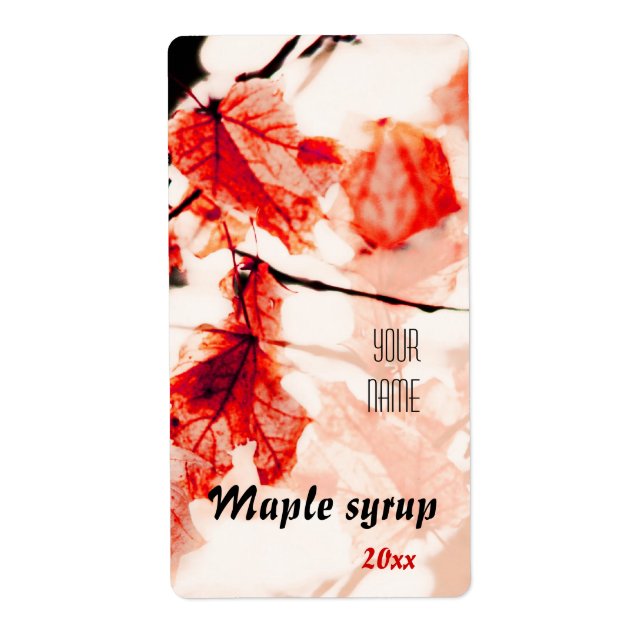 Étiquette Sirop d'érable feuille (Devant)