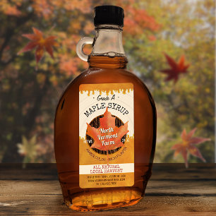 Étiquette Sirop d'érable Feuilles d'automne Jar d'affaires p