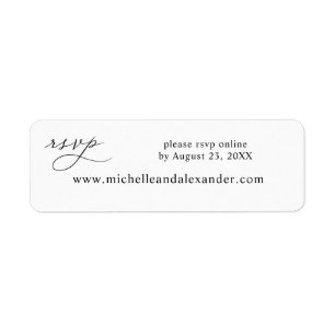 Étiquette Site web RSVP moderne noir et blanc